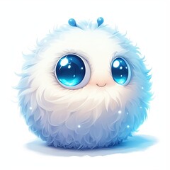 Naklejka premium Cheerful Cute Snowball Character Illustration