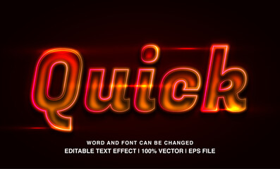 text effect quick neon red typeface