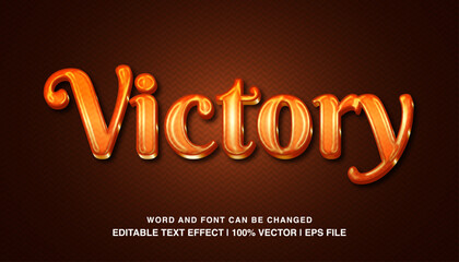 Text effect victory orange glossy