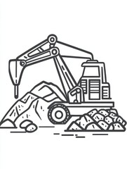 Naklejka premium Mineral excavation vector line icon isolated on white background. Mineral excavation line icon for infographic, website or app. Scalable icon designed on a grid system.