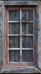Weathered Wood Window with Textured Frame