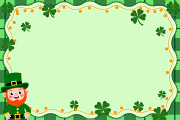 Fototapeta premium A vibrant St. Patrick’s Day-themed background featuring lush green clovers, Irish culture, and good luck concepts. Ideal for use in greeting cards, banners, and festive designs..