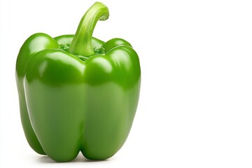 A clean and modern green pepper silhouette against a solid white background