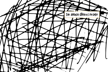 Ink brush strokes background. Grunge Brush strokes Background. Grunge texture Background. Abstract Black and white grunge texture. Vector brush stroke texture. Black ink, paint splatter.