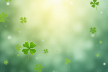 A vibrant St. Patrick’s Day-themed background featuring lush green clovers, Irish culture, and good luck concepts. Ideal for use in greeting cards, banners, and festive designs..