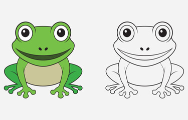 Colorful cartoon frog vector art Illustration Isolated on white background
