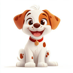 Obraz premium Cute Cartoon Dog Character Illustration Transparent Background