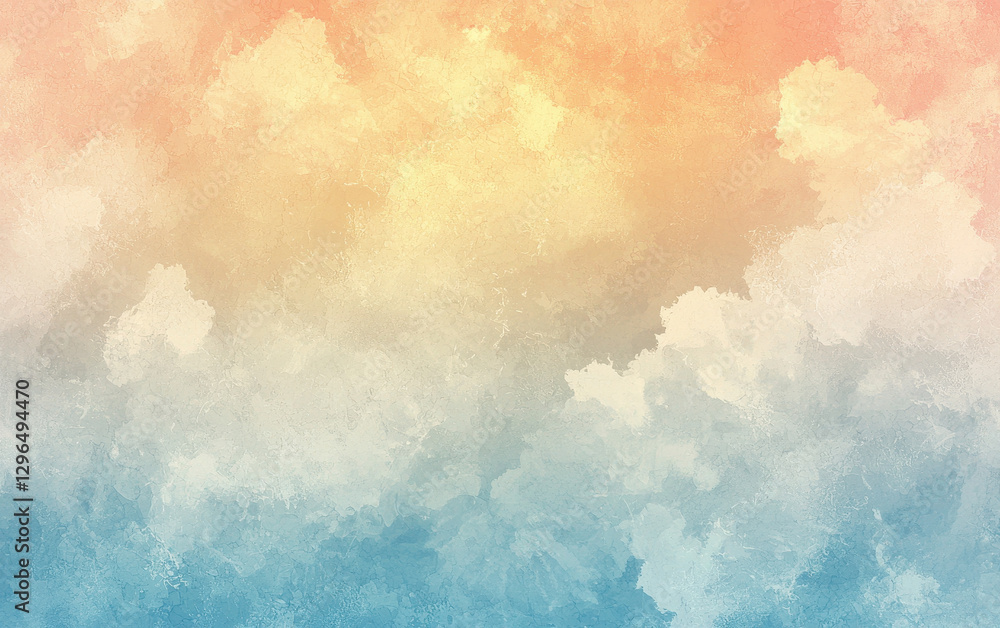 Poster soft pastel gradient background with blend of warm and cool colors, creating serene and calming atmo