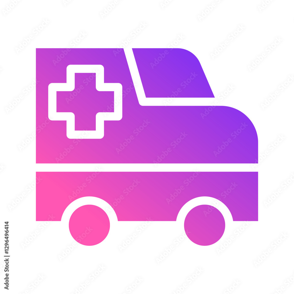Poster modern ambulance icon with gradient color scheme