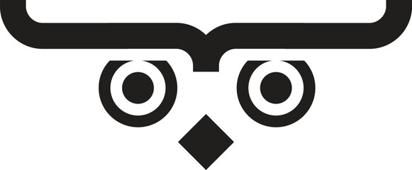 black owl icon with a modern minimalist and simple creative design. Symbol of , intelligence and professionalism. Suitable for brand product identity