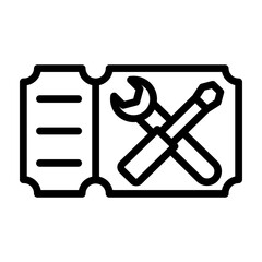 Support Ticket Vector Line Icon Design