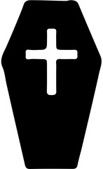 vector illustration of a casket with a cross