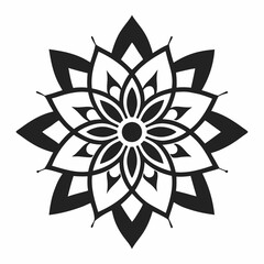 Obraz premium create a mandala silhouette vector icon design with a white background