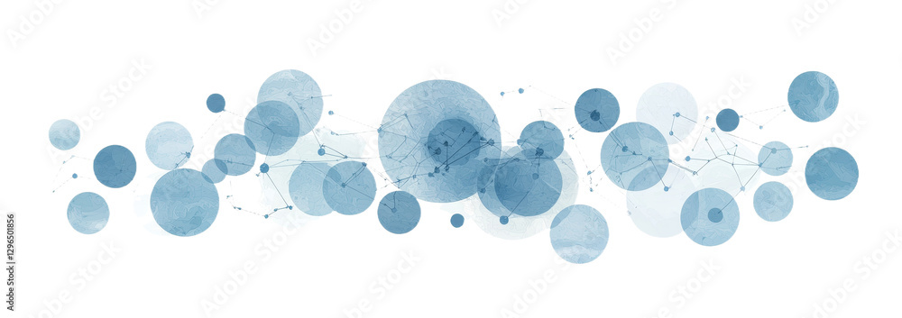 Poster blue shining bokeh lights with glowing particles on a transparent background. png