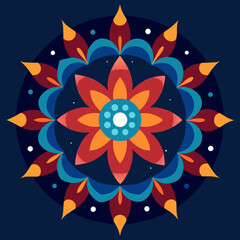 create a mandala silhouette vector icon design with a white background