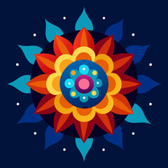 create a mandala silhouette vector icon design with a white background