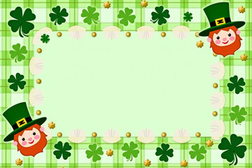 Naklejka premium A vibrant St. Patrick’s Day-themed background featuring lush green clovers, Irish culture, and good luck concepts. Ideal for use in greeting cards, banners, and festive designs..