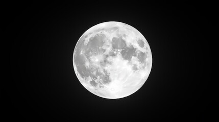 Obraz premium A bright full moon surrounded by pure black