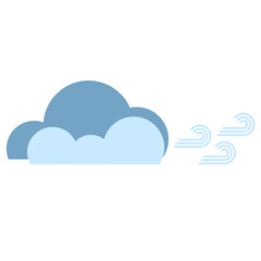 Simple Weather Illustration of Cloud and Wind