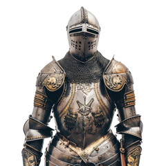 Medieval knight in ornate armor with sword