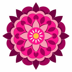 create a mandala silhouette vector icon design with a white background