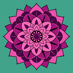 create a mandala silhouette vector icon design with a white background