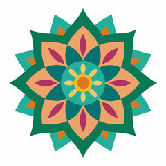 create a mandala silhouette vector icon design with a white background