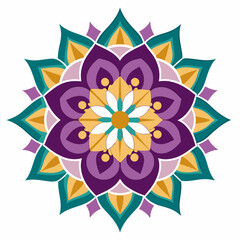 create a mandala silhouette vector icon design with a white background