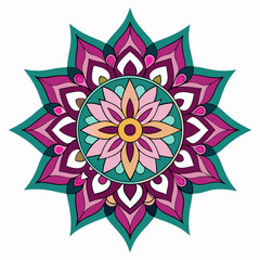 create a mandala silhouette vector icon design with a white background