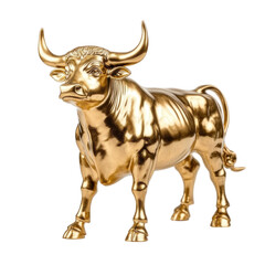 golden cow on white background