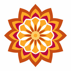 create a mandala silhouette vector icon design with a white background