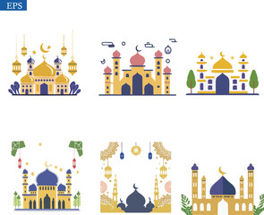 Obraz premium vector illustration of a islamic 