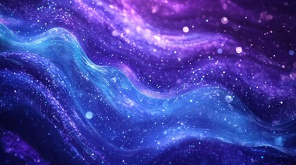 Fototapeta premium Abstract cosmic waves, glowing particles, dark background, vibrant colors, design element