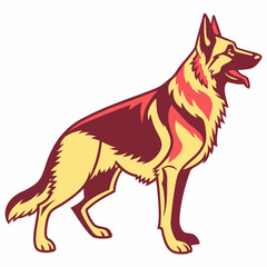 German Shepherd Dog silhouette vector illustration