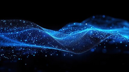 Blue energy wave, abstract background, digital art, website header
