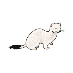 Vector Colorful Illustration of Ermine Isolated on White Background