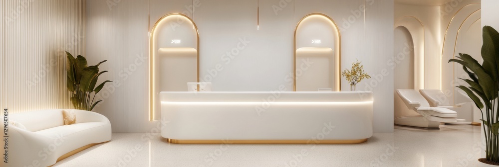Fototapete modern reception area with elegant design and soft lighting in a contemporary space. generative ai