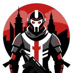 pirate flag with sword and shield