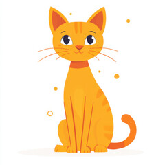 Obraz premium Cute Orange Cartoon Cat Illustration, Transparent Background