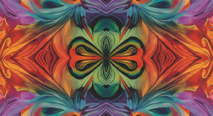 Vibrant Abstract Kaleidoscope Pattern Colorful Swirls Psychedelic Art Marbling Texture Design