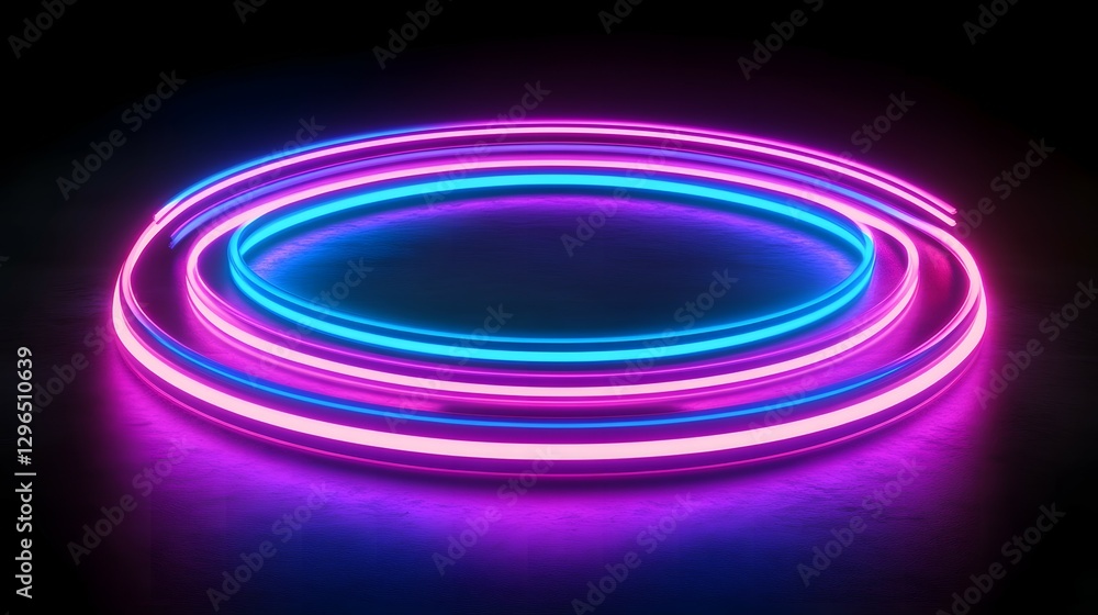 Aufkleber abstract neon background with glowing lines and a glow effect on a black backdrop. vector illustrati