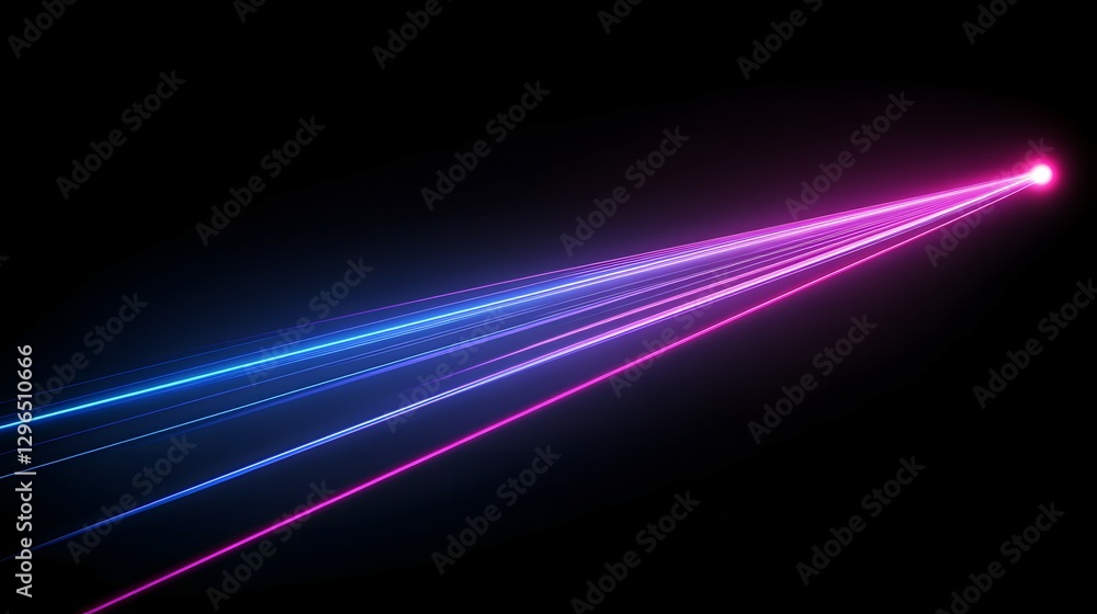 Poster abstract neon background with glowing lines and a glow effect on a black backdrop. vector illustrati