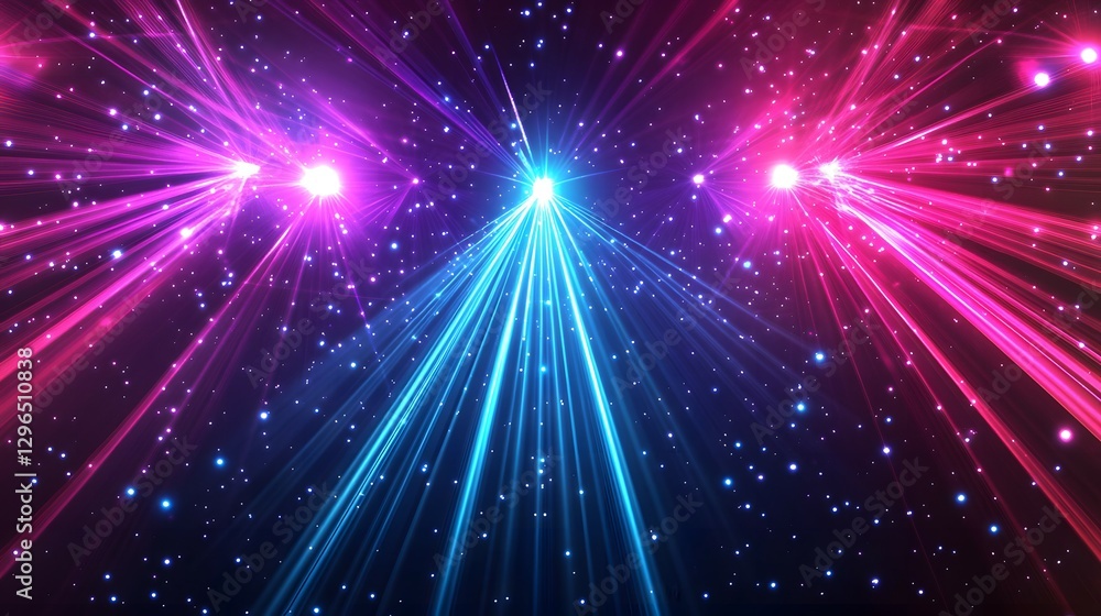 Aufkleber abstract neon background with glowing lines and a glow effect on a black backdrop. vector illustrati