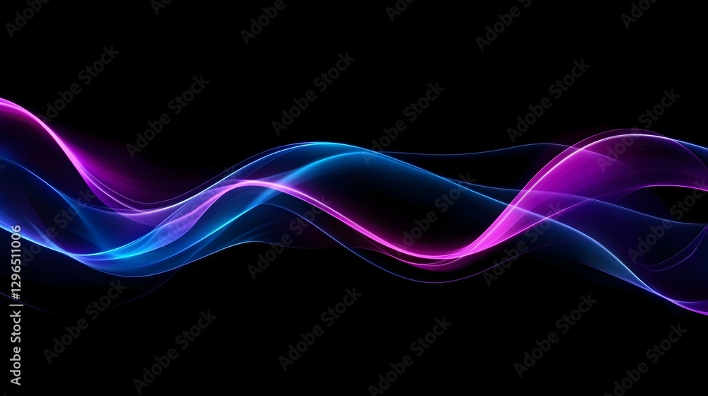 Aufkleber abstract neon background with glowing lines and a glow effect on a black backdrop. vector illustrati