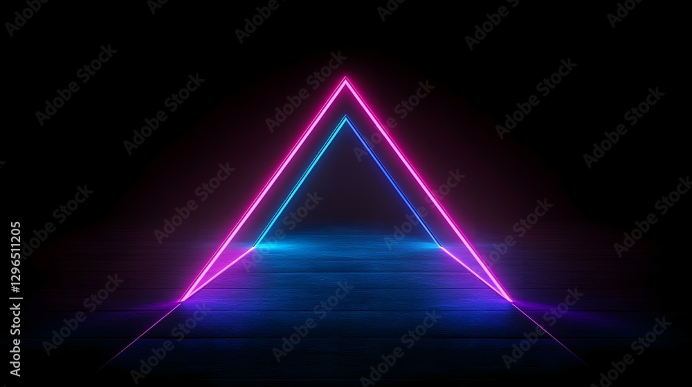 Aufkleber abstract neon background with glowing lines and a glow effect on a black backdrop. vector illustrati