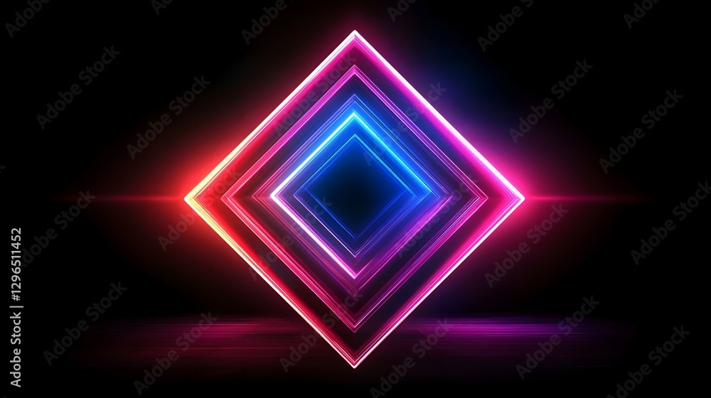 Poster abstract neon background with glowing lines and a glow effect on a black backdrop. vector illustrati