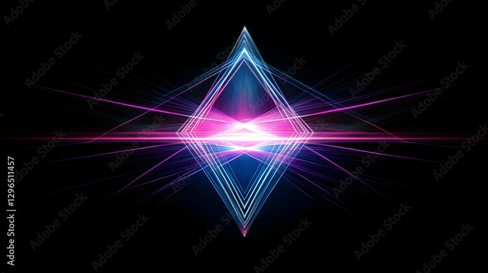Aufkleber abstract neon background with glowing lines and a glow effect on a black backdrop. vector illustrati