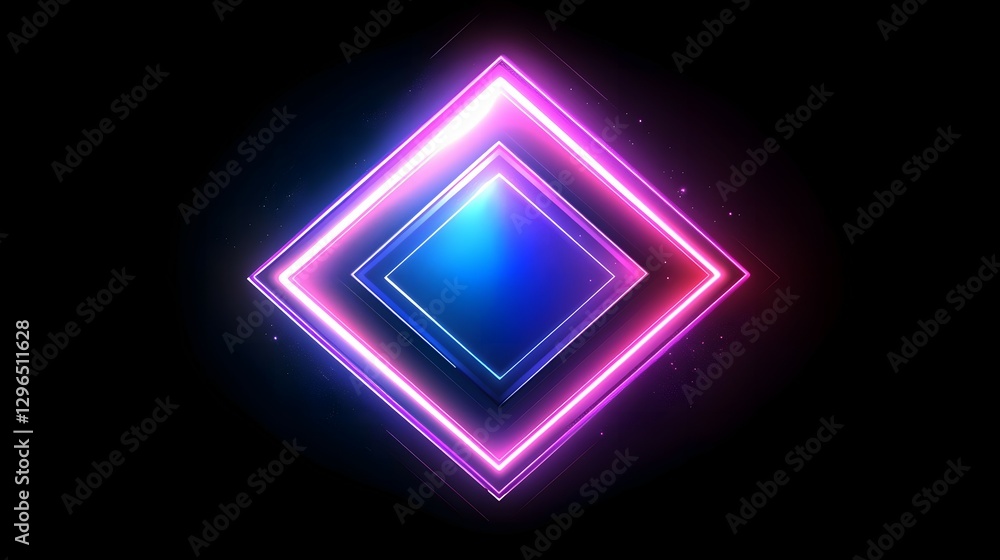 Poster abstract neon background with glowing lines and a glow effect on a black backdrop. vector illustrati
