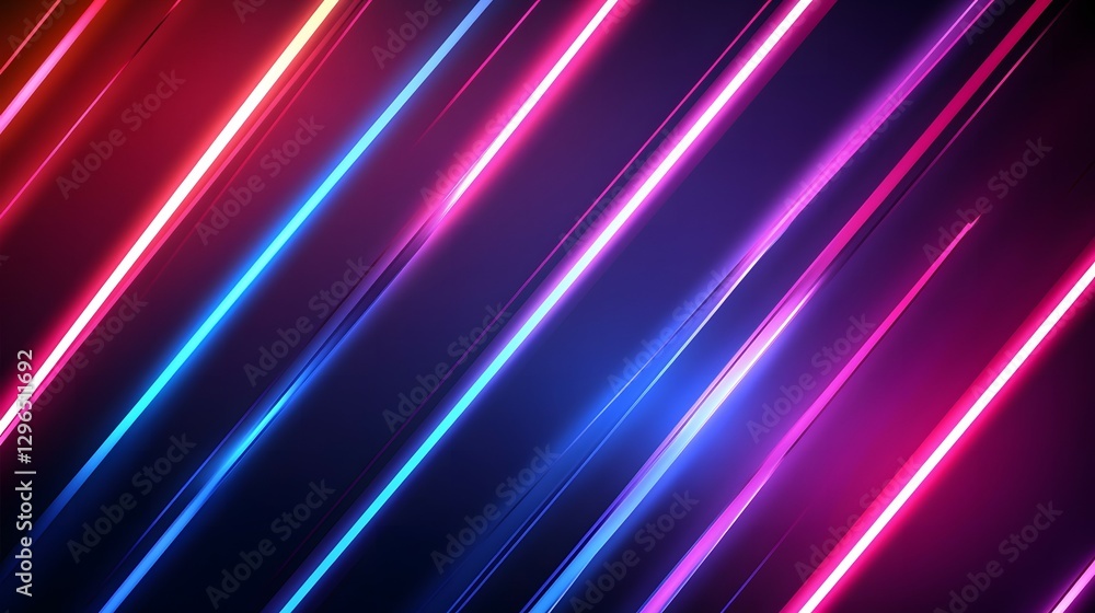 Aufkleber abstract neon background with glowing lines and a glow effect on a black backdrop. vector illustrati