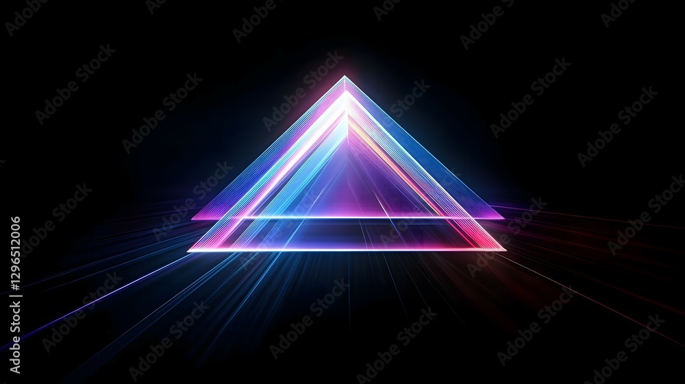 Aufkleber abstract neon background with glowing lines and a glow effect on a black backdrop. vector illustrati